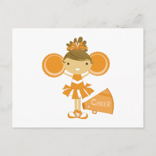 Cheerleaderin in Orange Postkarte