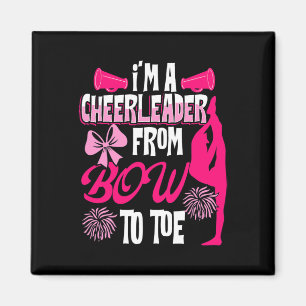 Cheerleaderin Turnen Cheer Girl liebt Schleifen un Magnet