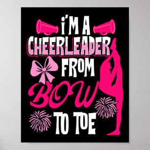 Cheerleaderin Turnen Cheer Girl Liebt Schleifen Un Poster