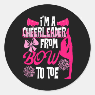 Cheerleaderin Turnen Cheer Girl Liebt Schleifen Un Runder Aufkleber