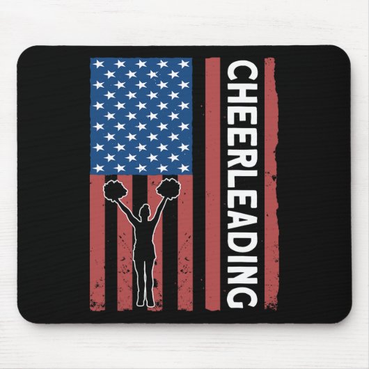 Cheerleaderin USA-Flagge Cheerleading  Mousepad (Vorne)
