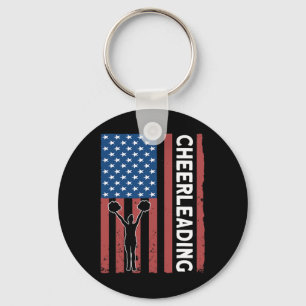 Cheerleaderin USA Flagge Cheerleading  Schlüsselanhänger