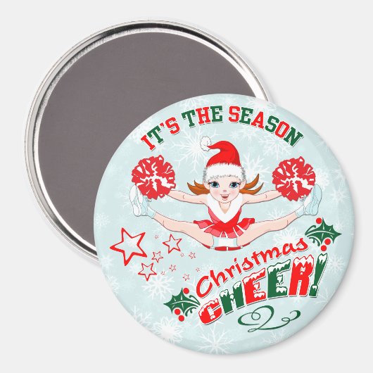 Cheerleader's Christmas Cheer Magnet (Vorderseite/Rückseite)