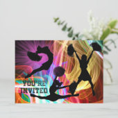 Cheerleaders in elektrischen Wirbel Sie sind einge Einladung (Stehend Vorderseite)