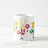 Cheerleading Animal Trio Pig Bunny and Cat Kaffeetasse