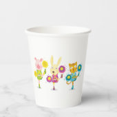 Cheerleading Animal Trio Pig Bunny and Cat Pappbecher (Vorderseite)