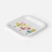 Cheerleading Animal Trio Pig Bunny and Cat Pappteller (Gewinkelt)