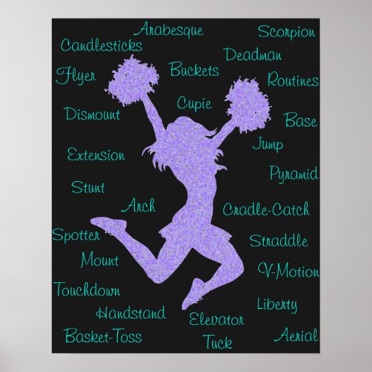 Cheerleading-Begriffe Typografie  Poster (Vorne)