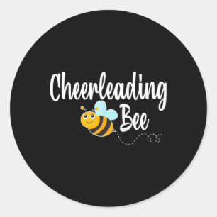 Cheerleading-Biene Cheerleader Lustige Hummel Runder Aufkleber