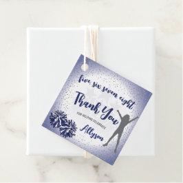 Cheerleading Birthday Navy Blue Vielen Dank Geschenkanhänger