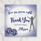 Cheerleading Birthday Navy Blue Vielen Dank Geschenkanhänger (Vorderseite)