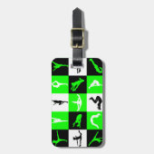 Cheerleading Block-Gepäckanhänger im Grün Gepäckanhänger (Vorderseite vertikal)