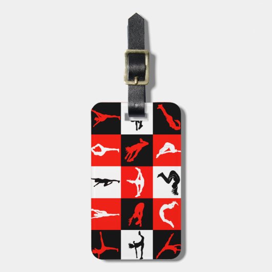 Cheerleading Block-Gepäckanhänger im Rot Gepäckanhänger (Vorderseite vertikal)