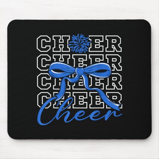 Cheerleading Cheer Blue Coquette Bow Cheerleader F Mousepad (Vorne)