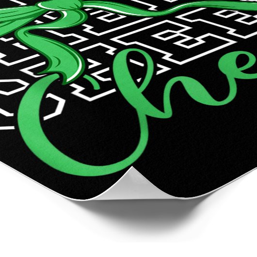 Cheerleading Cheer Green Coquette Bow Cheerleader Poster (Ecke)