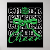 Cheerleading Cheer Green Coquette Bow Cheerleader Poster (Vorne)