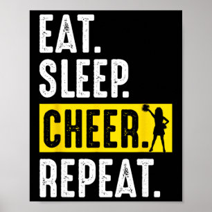 Cheerleading Cheer Squad Essen Schlafen Cheer Wied Poster