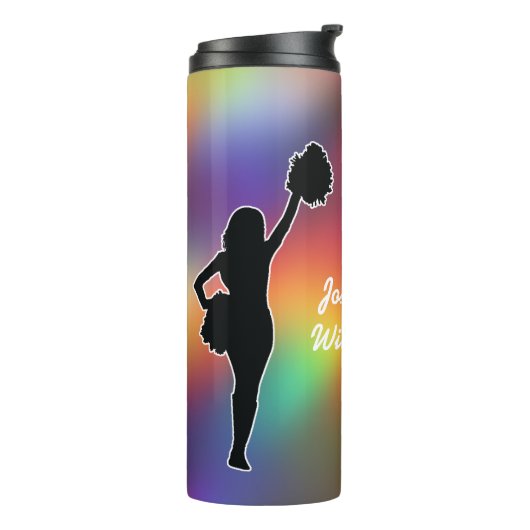 Cheerleading - Cheerleader silhouette Personalize  Thermosbecher (Nach links gedreht)