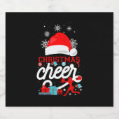 Cheerleading Christmas Cheerleader Schaumweinetikett (Einzelnes Label)