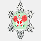 Cheerleading Christmas Collectible 2023 Schneeflocken Zinn-Ornament (Rechts)