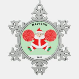 Cheerleading Christmas Collectible 2023 Schneeflocken Zinn-Ornament