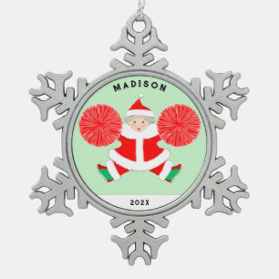 Cheerleading Christmas Collectible 2023 Schneeflocken Zinn-Ornament