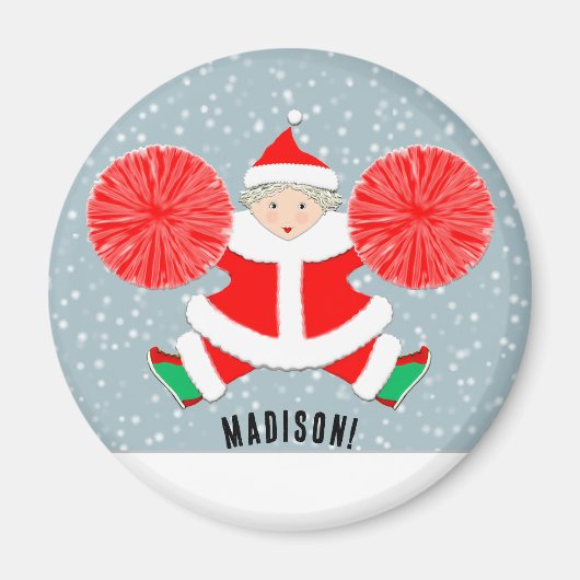 Cheerleading Christmas Stocking Stuffer Magnet (Vorne)