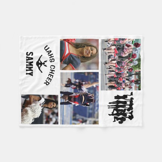 Cheerleading Class of 2023 4 Foto School Name Fleecedecke (Vorderseite (Horizontal))