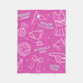 Cheerleading Doodle Cheer Team Senior Gift Fleecedecke (Vorderseite)