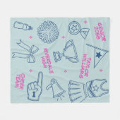 Cheerleading Doodle Cheer Team Senior Night Fleecedecke (Vorderseite (Horizontal))