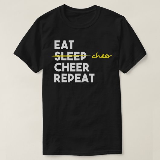 Cheerleading Eat Cheer Repeat Cheerleader T-Shirt (Design vorne)