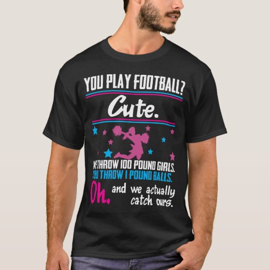 Cheerleading Geschenk spielen Sie Fußball, der T-Shirt (Vorderseite)