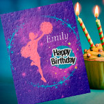 Cheerleading Happy Birthday Galaxy Personalisiert Puzzle<br><div class="desc">Freut Euch auf das Personalisierte Design der Happy Birthday Galaxy!</div>