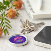 Cheerleading Happy Birthday Galaxy Personalisiert Schlüsselanhänger (Seite)