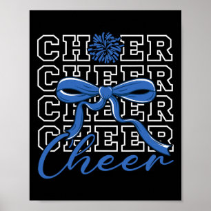 Cheerleading-Jubel Blau Kokette Schleife Cheerlead Poster
