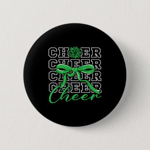 Cheerleading-Jubel Grün Kokette Schleife Cheerlead Button