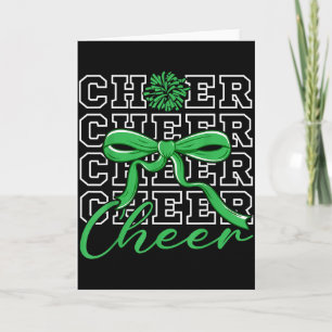 Cheerleading-Jubel Grün Kokette Schleife Cheerlead Karte