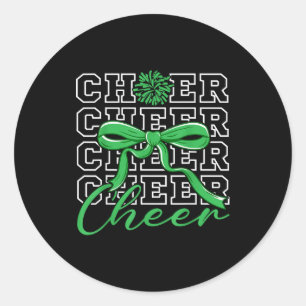 Cheerleading Jubel Grün Kokette Schleife Cheerlead Runder Aufkleber