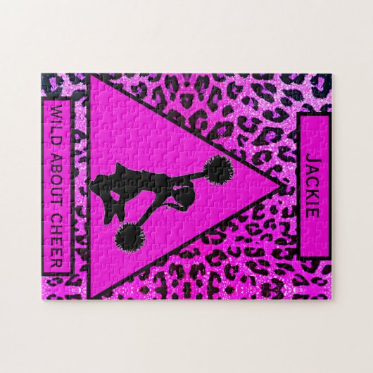 Cheerleading Leopard Wild über Cheer Puzzle (Horizontal)