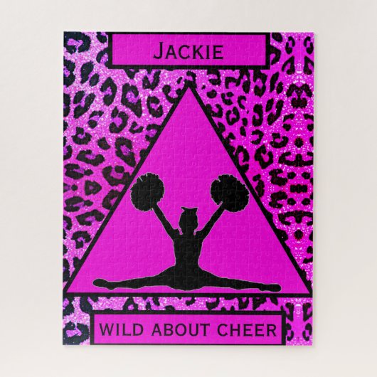 Cheerleading Leopard Wild über Cheer Puzzle (Vertikal)