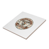 Cheerleading-Maskottchen Katze Cheerleading-Maskot Fliese (Seite)