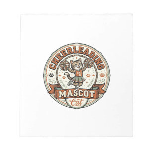 Cheerleading-Maskottchen Katze Cheerleading-Maskot Notizblock