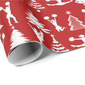 Cheerleading oder Pom und Weihnachtsbäume Geschenkpapier (Rolleneckpunkt)