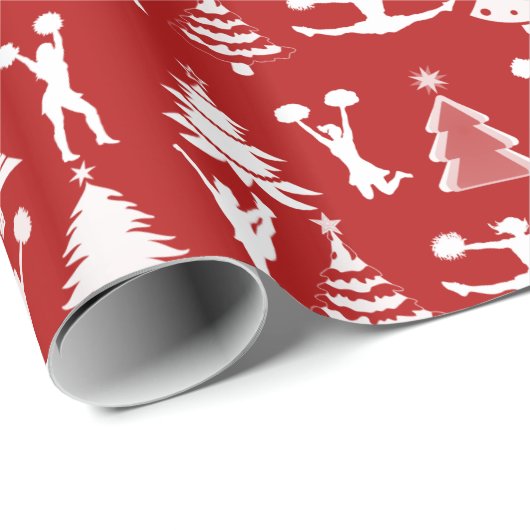 Cheerleading oder Pom und Weihnachtsbäume Geschenkpapier (Rolleneckpunkt)