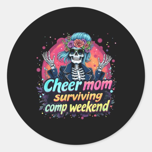 Cheerleading Parteichkaffee Mama überleben Com Runder Aufkleber (Vorderseite)