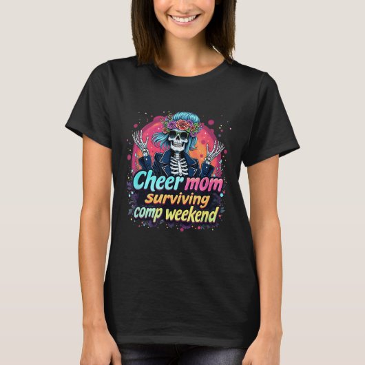 Cheerleading Parteichkaffee Mama überleben Com T-Shirt (Vorderseite)