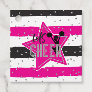 Cheerleading Pink Silber Schwarz Cheer Geburtstag Geschenkanhänger