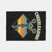 Cheerleading Retro Vintage Silhouette Fleecedecke (Vorderseite (Horizontal))