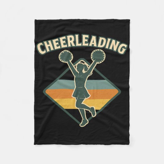 Cheerleading Retro Vintage Silhouette Fleecedecke (Vorderseite)