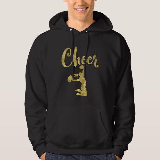 Cheerleading Script Cheer Dark Yellow Hoodie (Vorderseite)